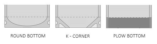 3 different styles of bottom types